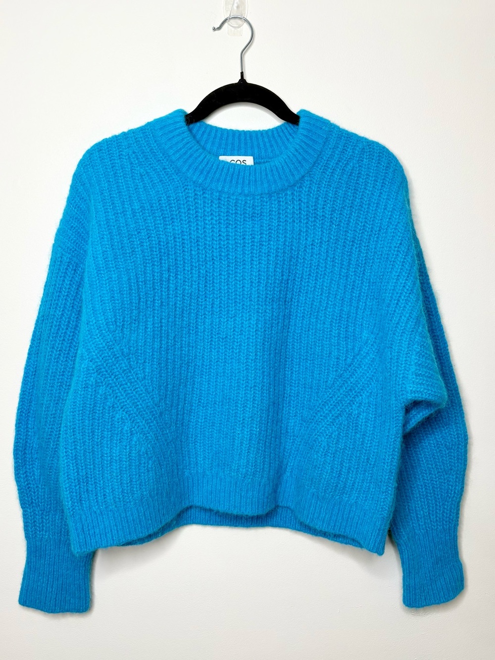 COS Blue Crewneck Sweater Pullover Alpaca Wool Blend